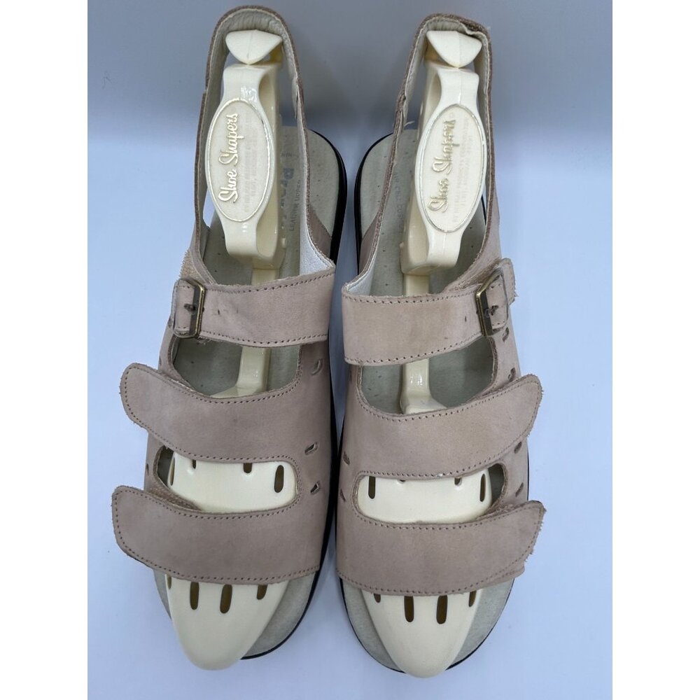 Propet Breeze Walker Size 12 Beige Leather Sandals With Adjustable Straps - Picture 5 of 10